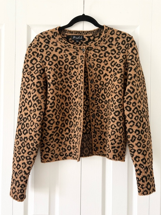 Marled Sweaters - Marled Leopard Print Cardigan
